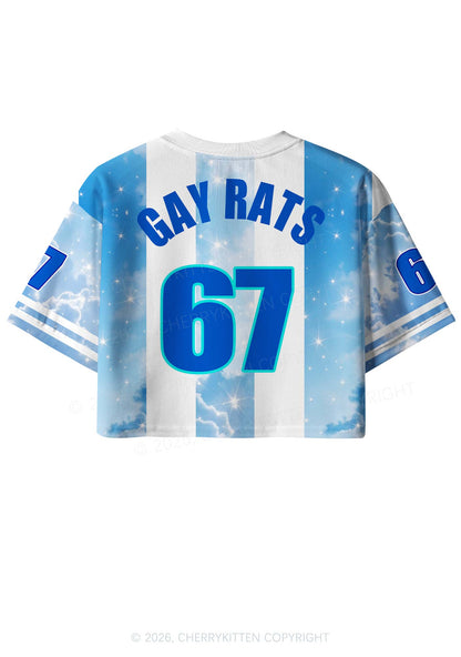 Support Gay Rats Pride Y2K Crop Sport Jersey Shirts Cherrykitten
