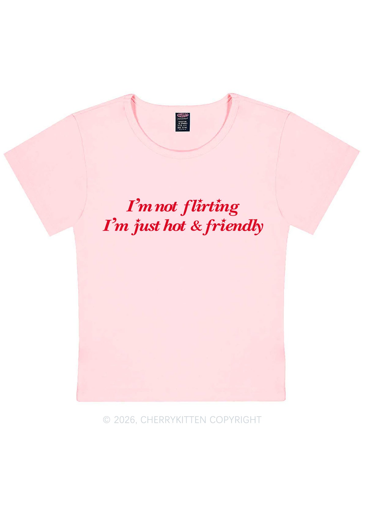 Just Hot And Friendly Y2K Baby Tee Cherrykitten