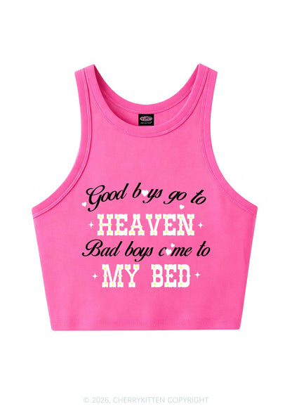 Bad Boys Come To My Bed Y2K Crop Tank Top Cherrykitten