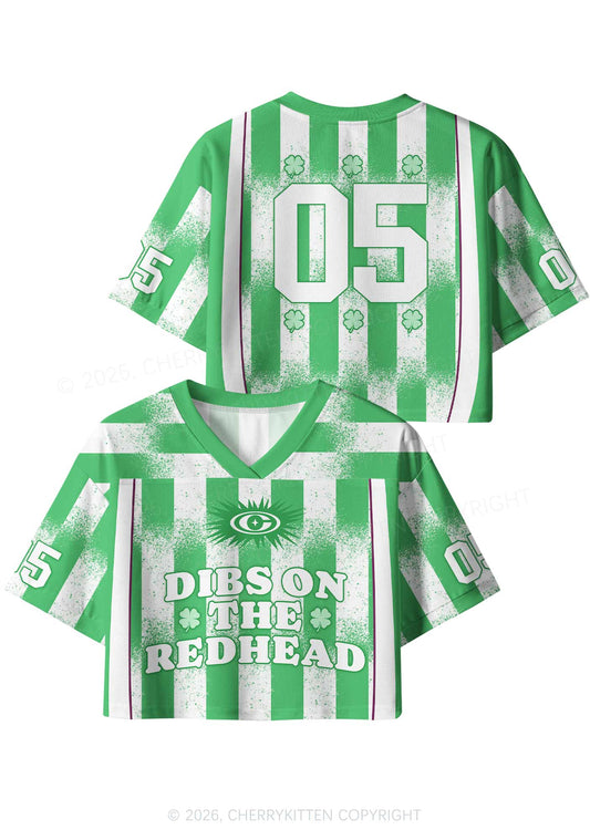 Custom Dibs On The Redhead St Patricks Y2K Crop Sport Jersey Shirts Cherrykitten
