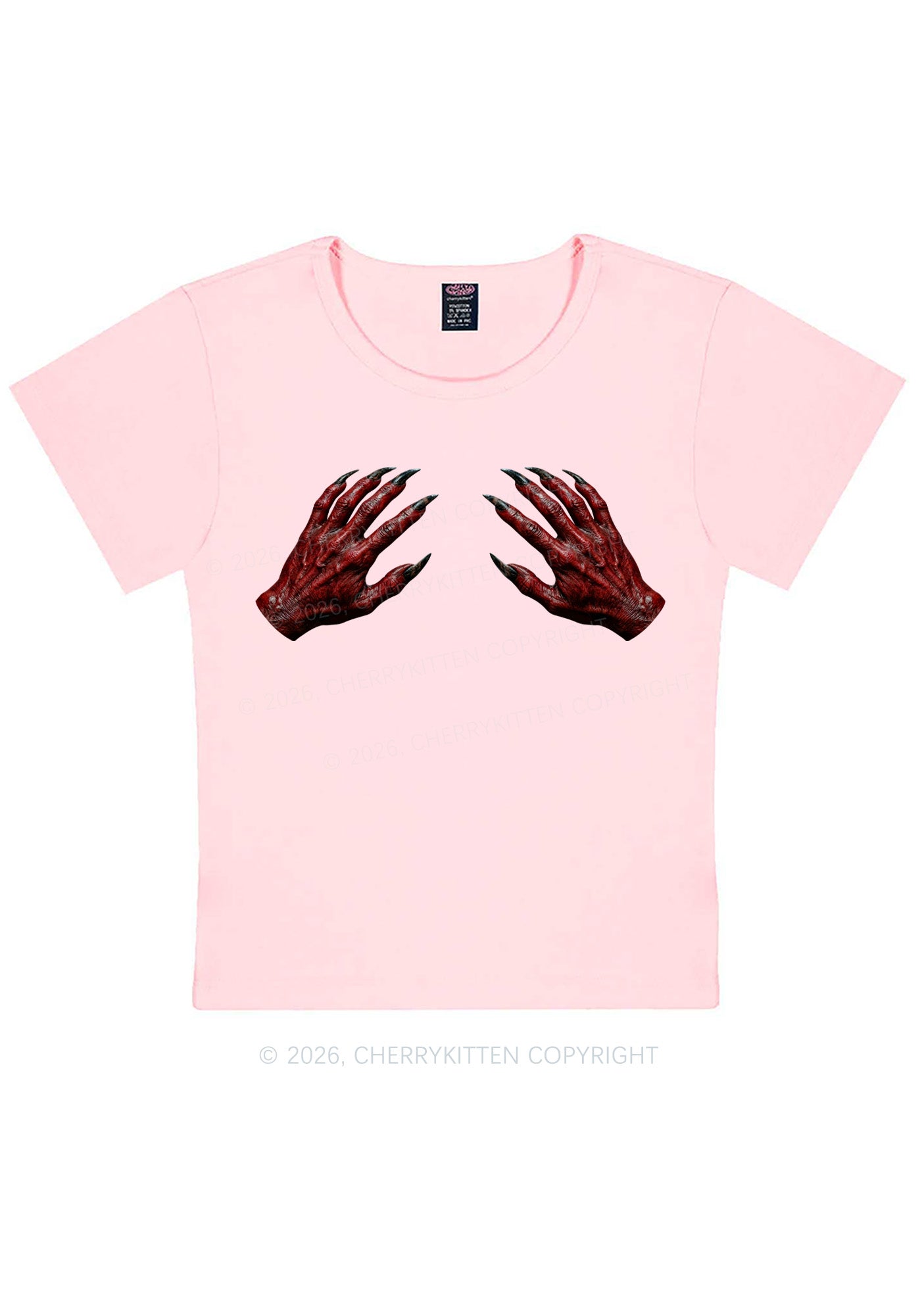 Satan Hands Y2K Baby Tee Cherrykitten