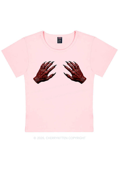Satan Hands Y2K Baby Tee Cherrykitten