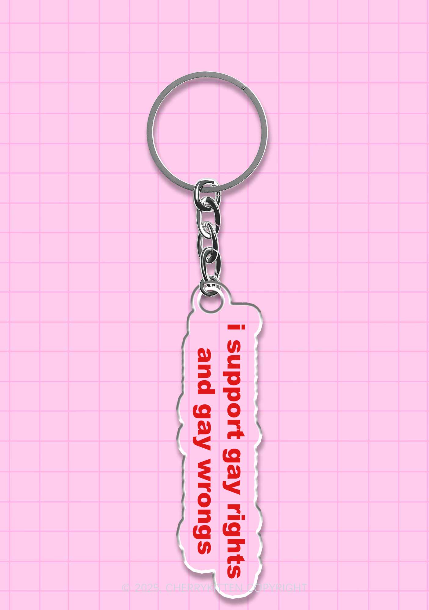 Support Gay Rights Pride 1Pc Y2K Keychain Cherrykitten