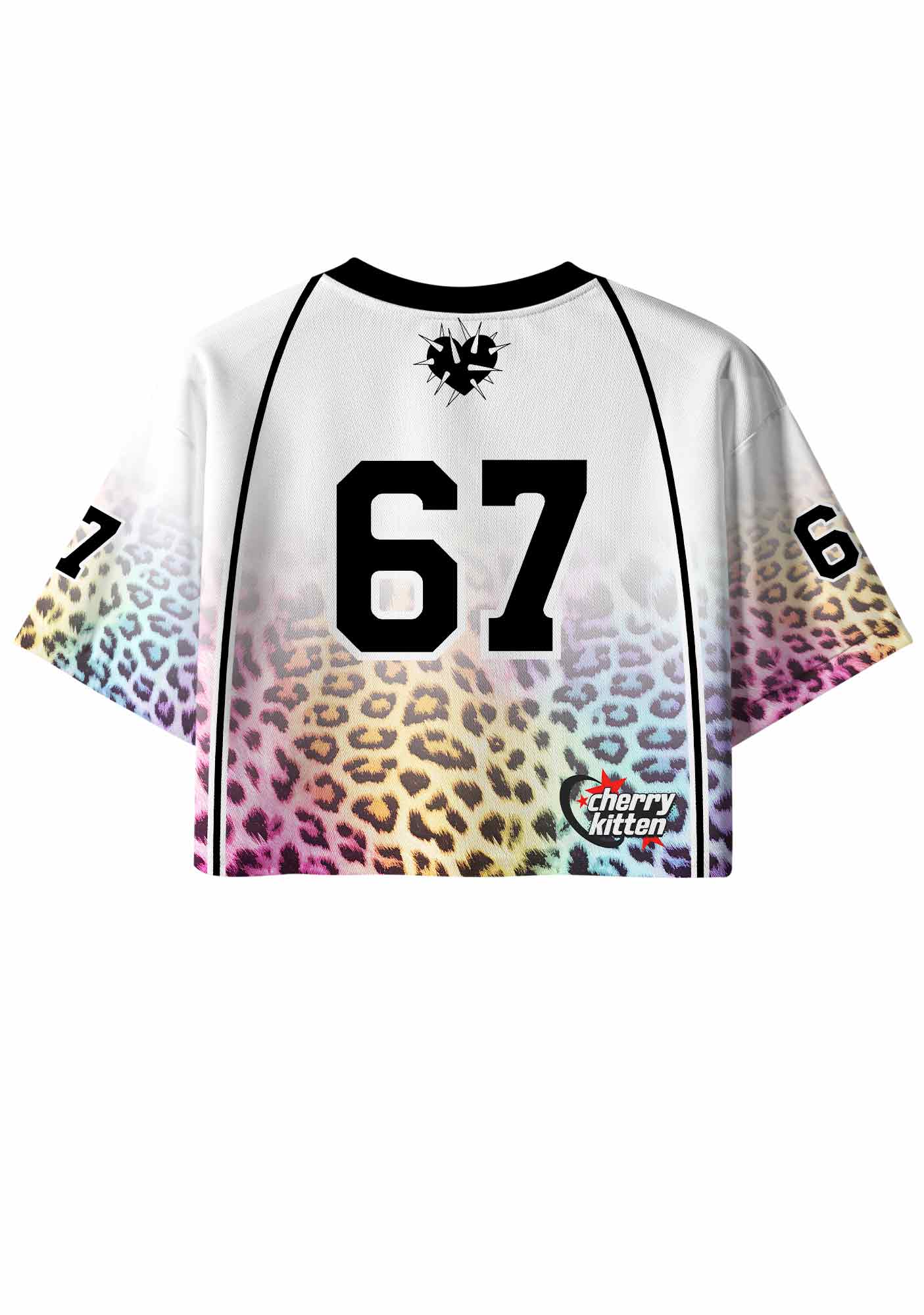 Rainbow Leopard Gay Thoughts Pride Y2K Crop Sport Jersey Shirts Cherrykitten
