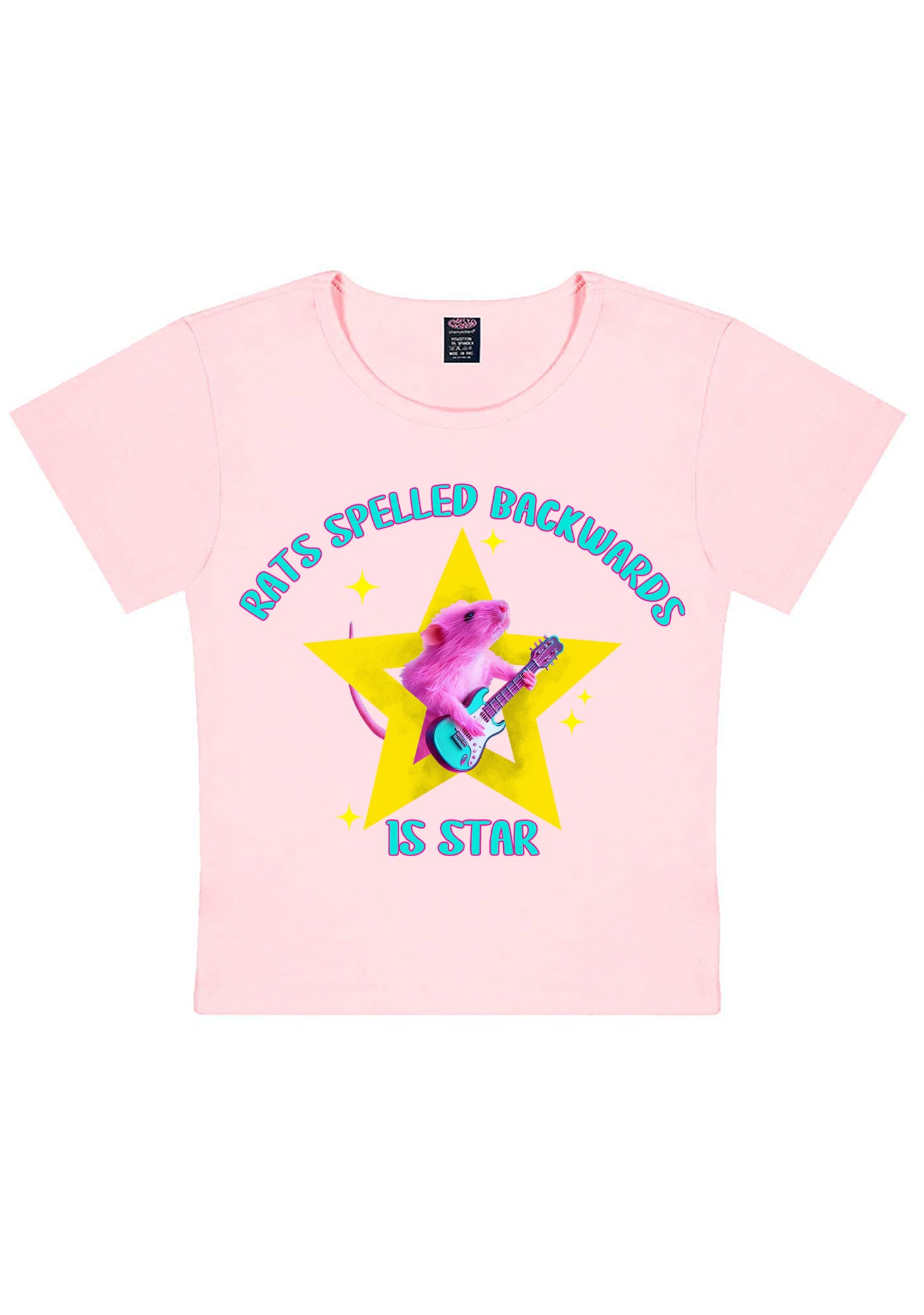 Rats Spelled Backwards Is Star Y2K Baby Tee Cherrykitten