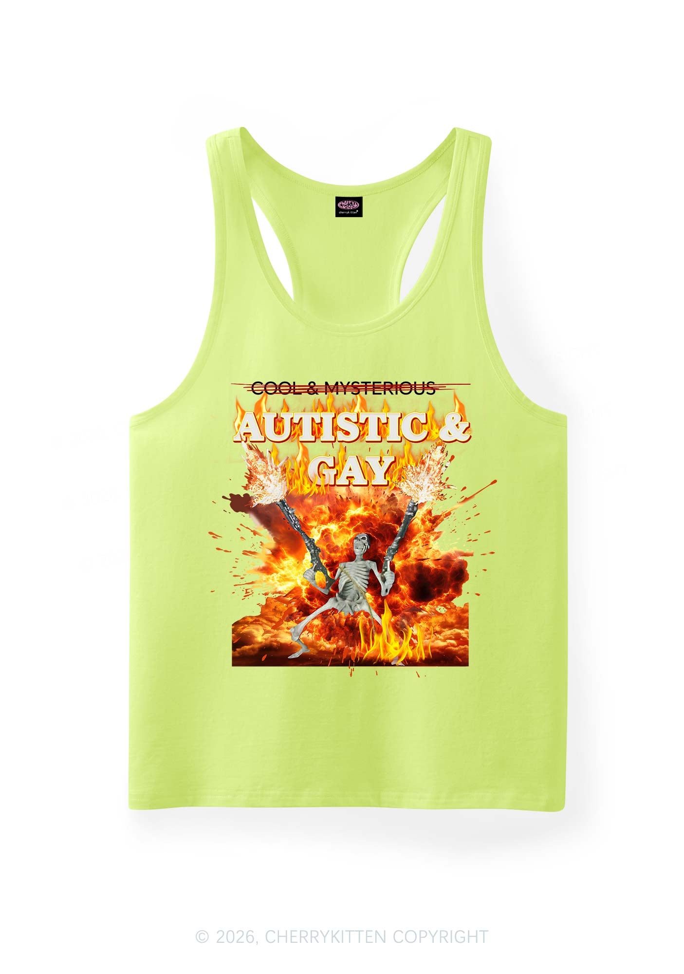 Autistic Gay Skeleton Pride Y2K Men Racerback Tank Top Cherrykitten