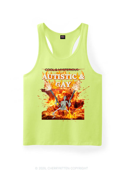 Autistic Gay Skeleton Pride Y2K Men Racerback Tank Top Cherrykitten