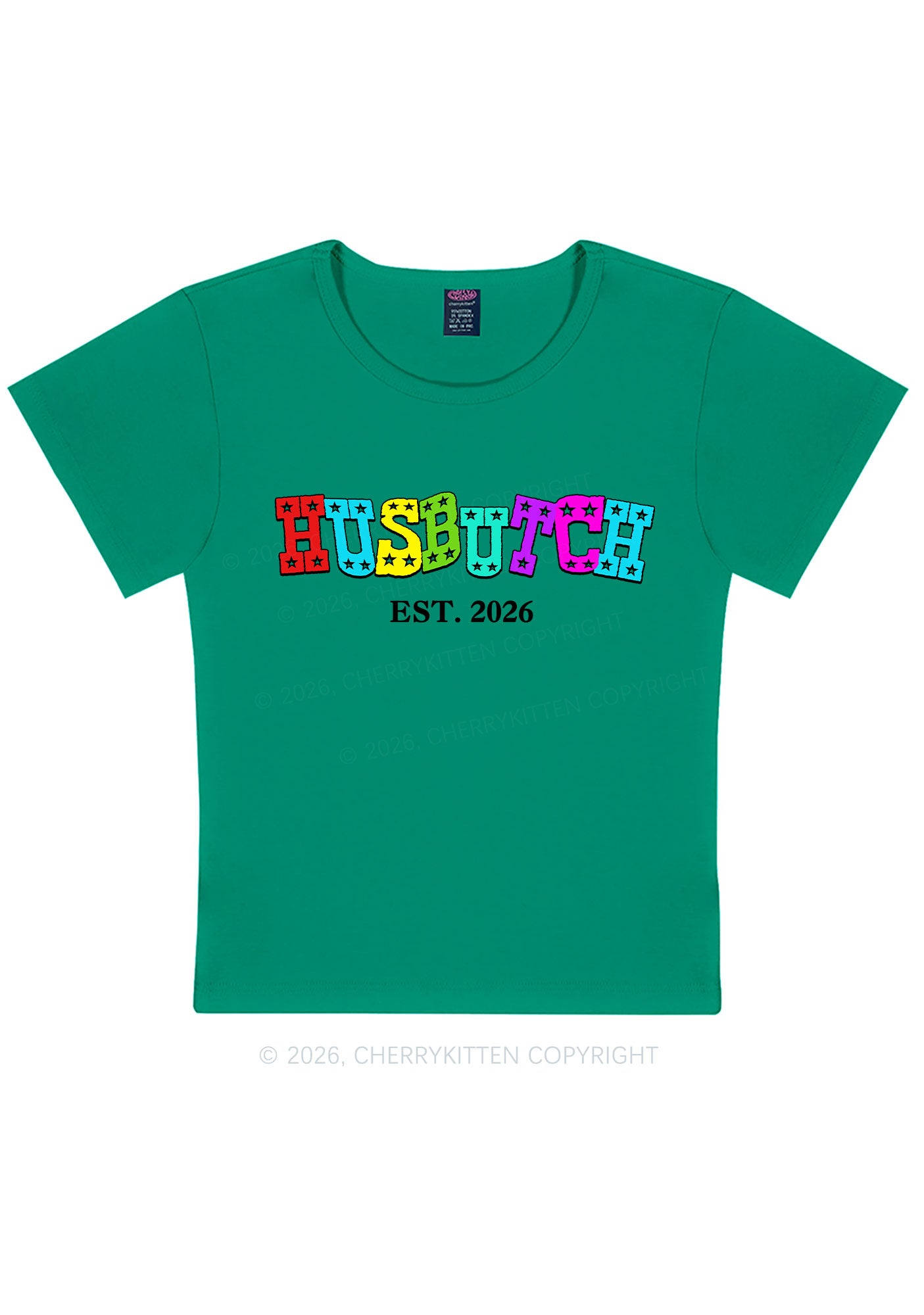 Custom Year Rainbow Husbutch Pride Y2K Baby Tee Cherrykitten