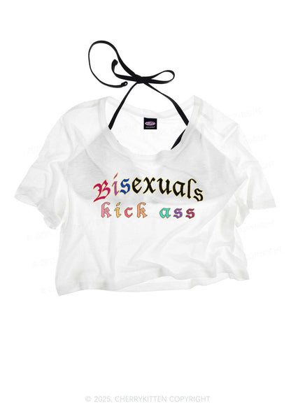 Bisexuals Kick Axx Pride Y2K Sheer Crop Tee Cherrykitten