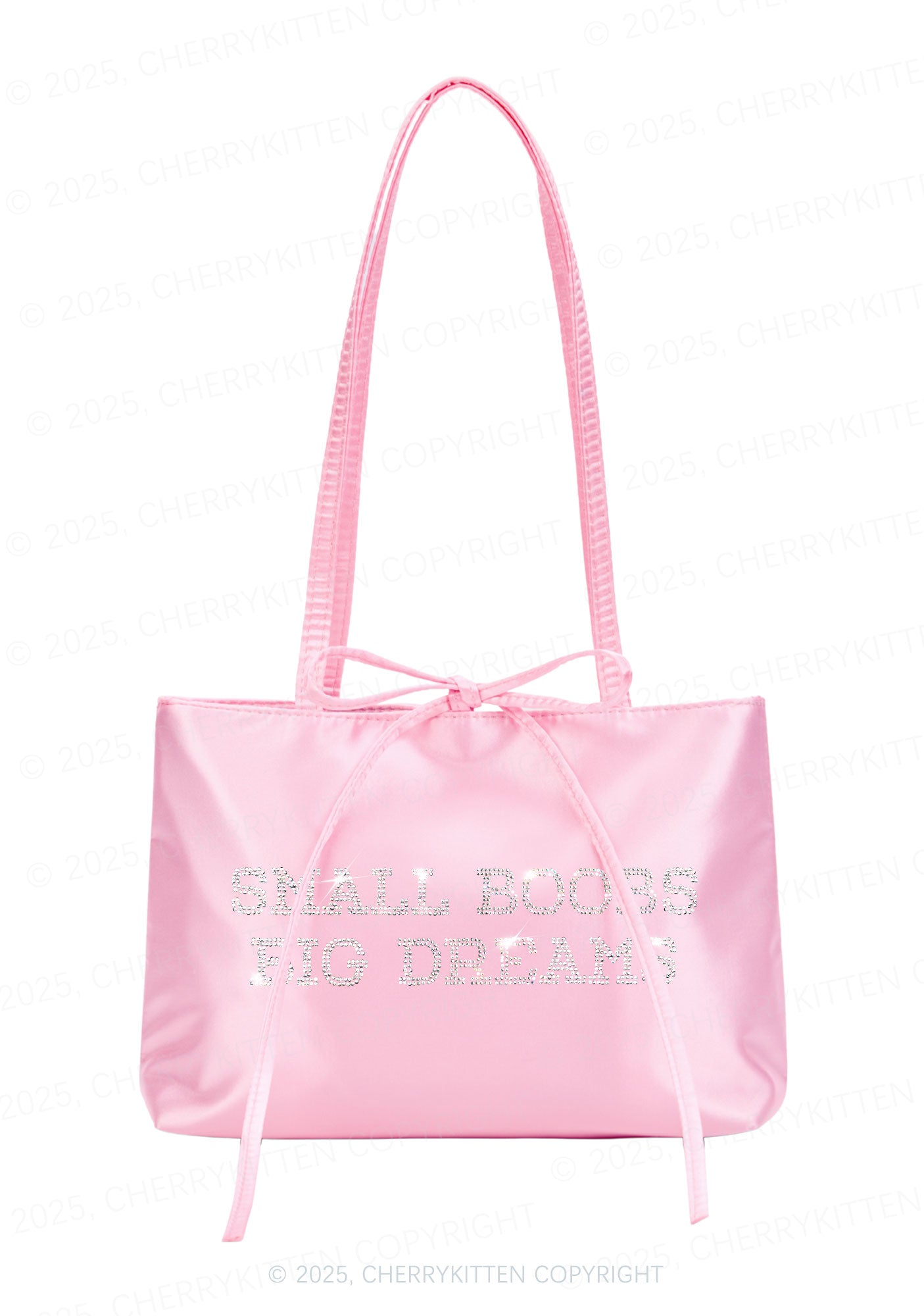 Rhinestone Small But Big Dreams Y2K Satin Bags Cherrykitten