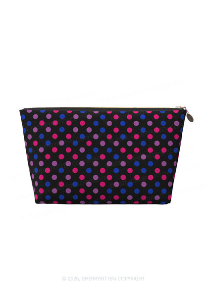 Bisexual Dots Pride Y2K Makeup Bag Cherrykitten