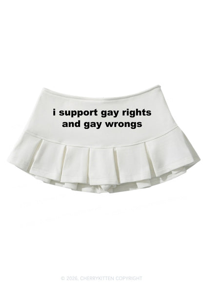 I Support Gay Rights Pride Y2K Mini Pleated Skirts Cherrykitten