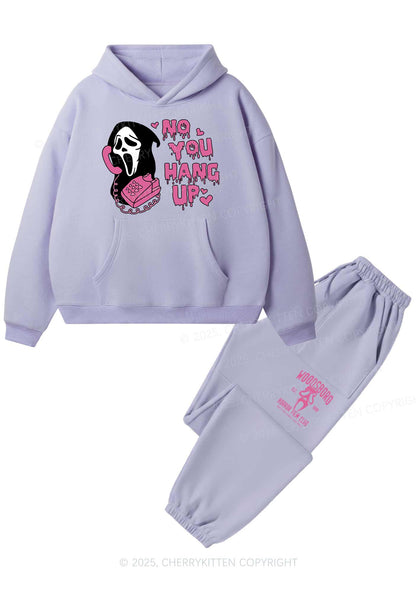 Halloween No You Hang Up Y2K Fleece Hoodie Set Cherrykitten