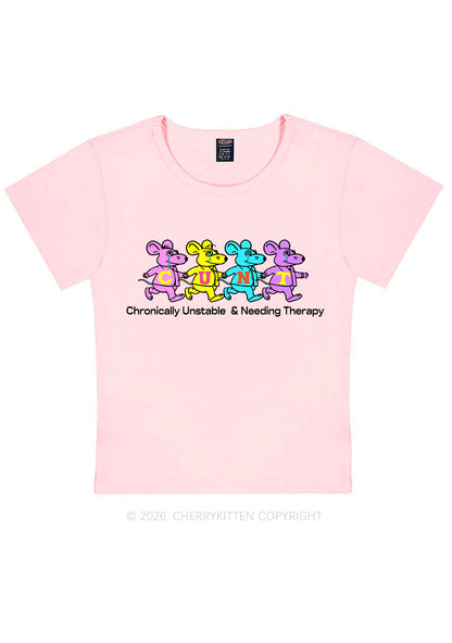 Chronically Unstable Needing Therapy Y2K Baby Tee Cherrykitten