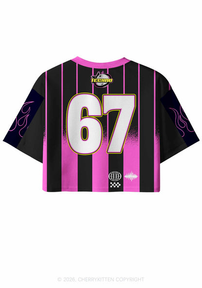 Sx And Techno Always Help Y2K Crop Sport Jersey Shirts Cherrykitten