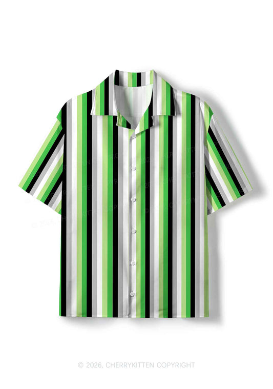 Aromantic Flag Pride Y2K Print Shirt Cherrykitten