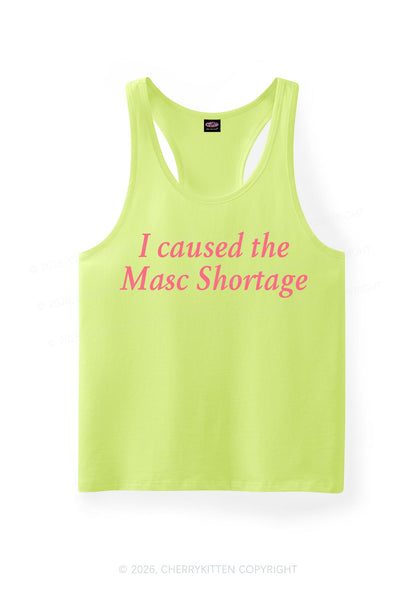 I Caused The Masc Shortage Pride Y2K Men Racerback Tank Top Cherrykitten