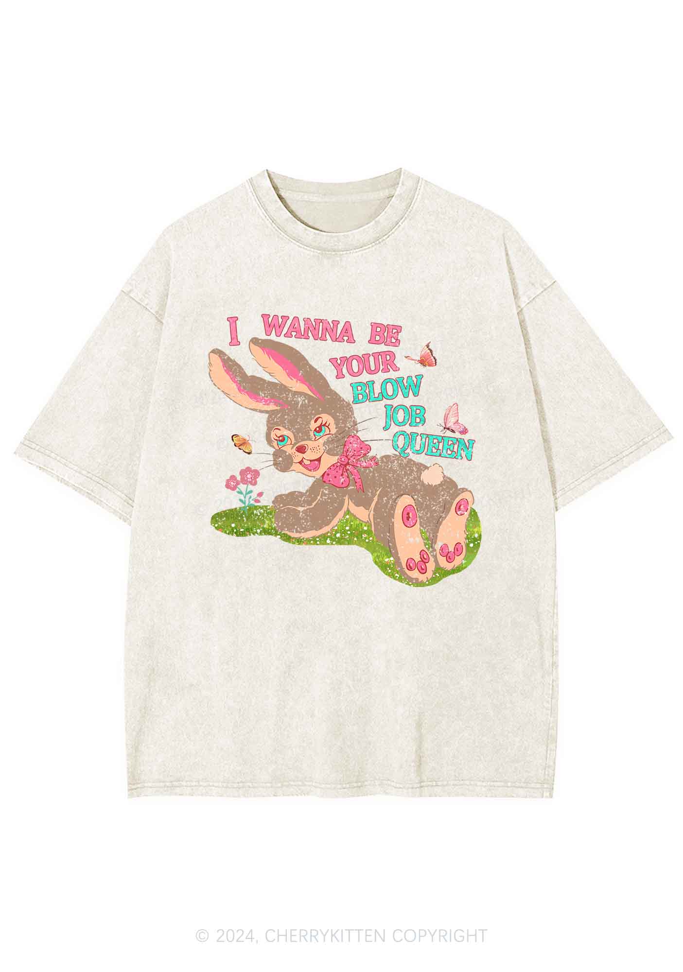 Blow Job Queen Y2K Washed Tee Cherrykitten