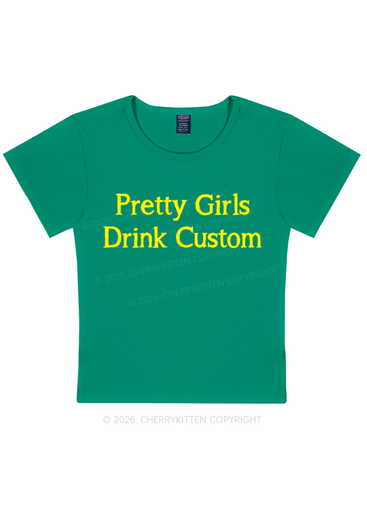 Pretty Girls Drink Custom Y2K Baby Tee Cherrykitten