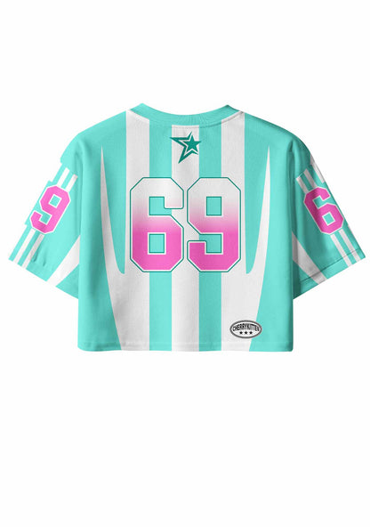Mint Green Lesbian Princess Pride Y2K Crop Sport Jersey Shirts Cherrykitten