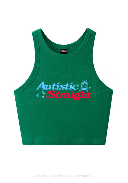 Autistic Straight Pride Y2K Crop Tank Top Cherrykitten