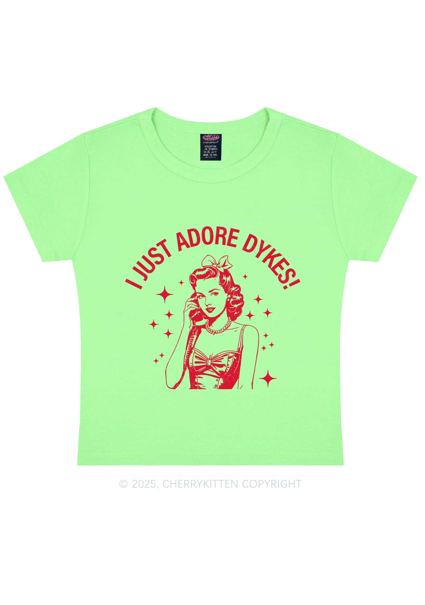 I Just Adore Dykes Y2K Baby Tee Cherrykitten