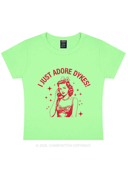 I Just Adore Dykes Y2K Baby Tee Cherrykitten
