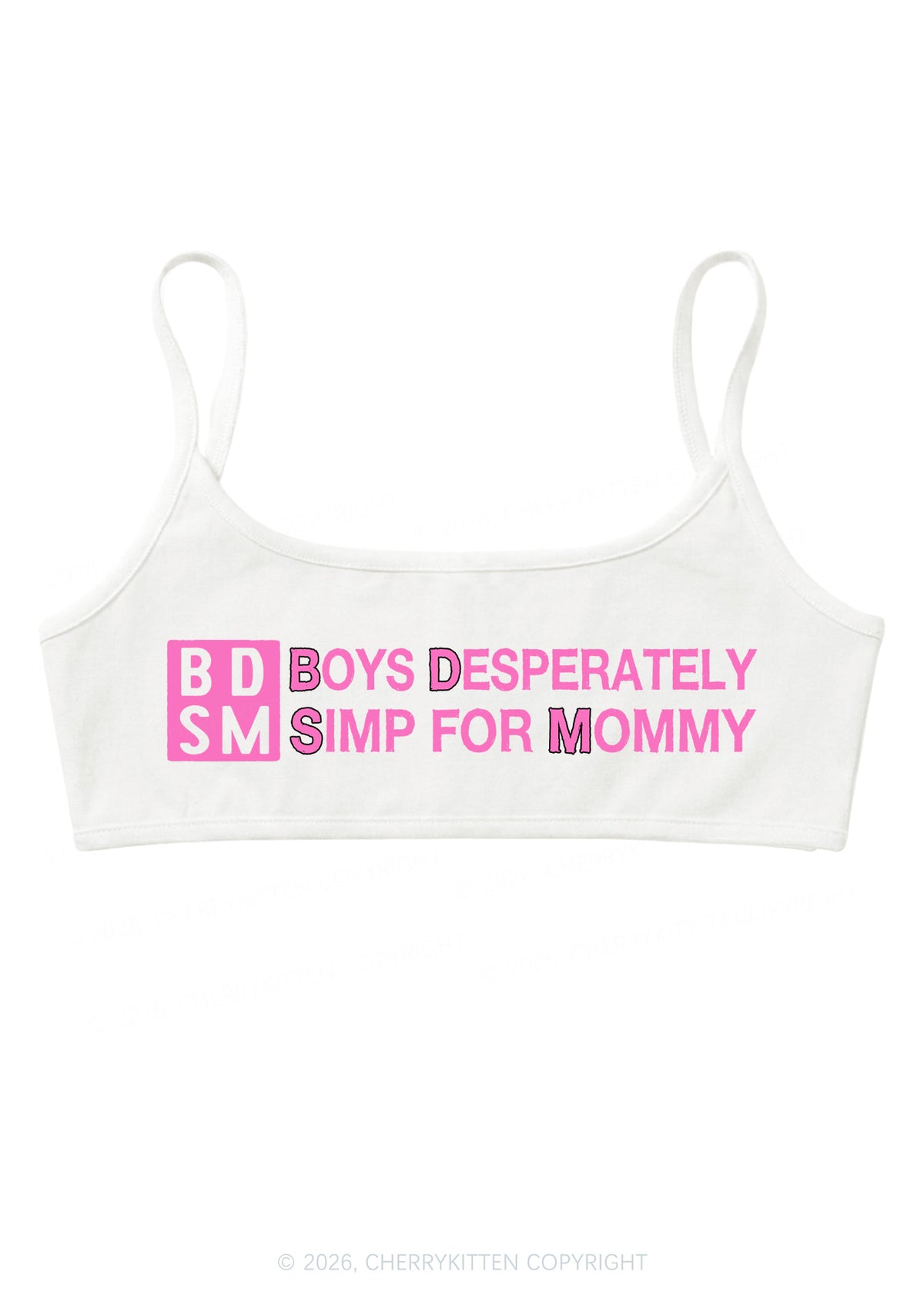 Boys Desperately Simp For Mommy Y2K Super Crop Cami Cherrykitten