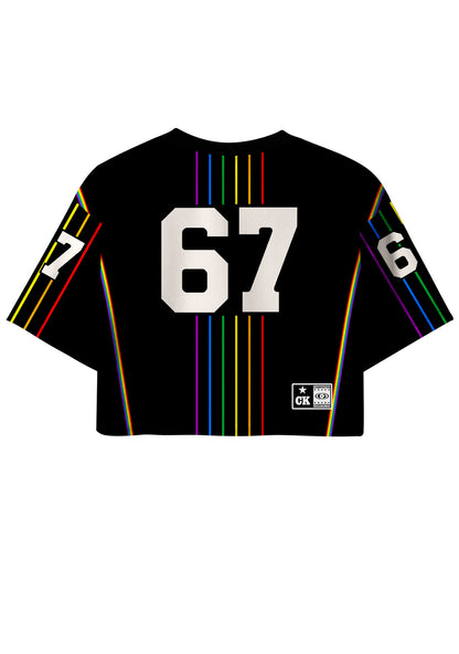 Black I Suffer From Gay Thoughts Pride Y2K Crop Sport Jersey Shirts Cherrykitten