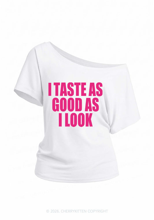 Taste Good Y2K Off Shoulder Tee Cherrykitten