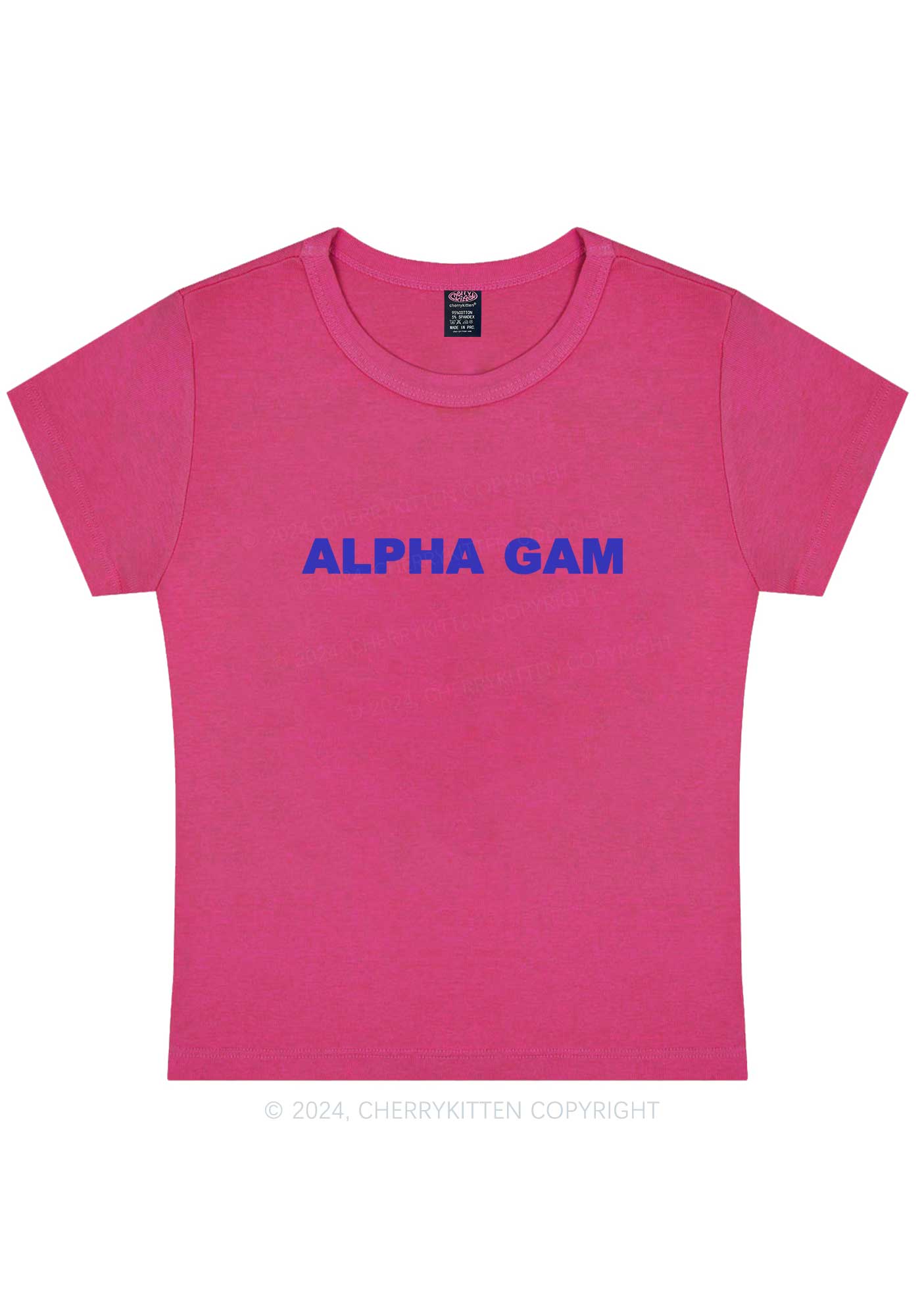 Curvy Alpha Gam Y2K Baby Tee Cherrykitten