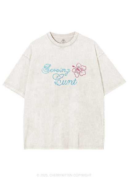 Rhinestone Serving Cxxt Y2K Shirts Washed Tee Cherrykitten