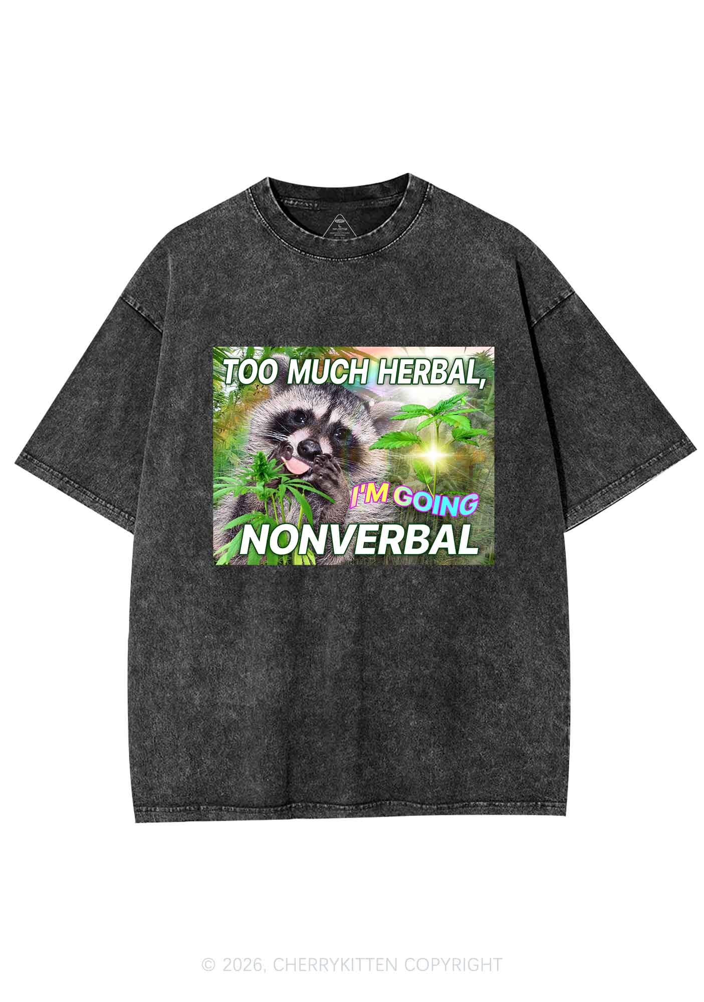 Im Going Nonverbal Y2K Shirts Washed Tee Cherrykitten