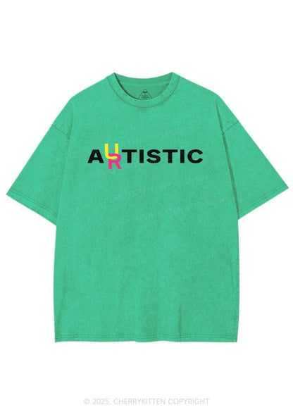 Autistic Artistic Y2K Shirts Washed Tee Cherrykitten