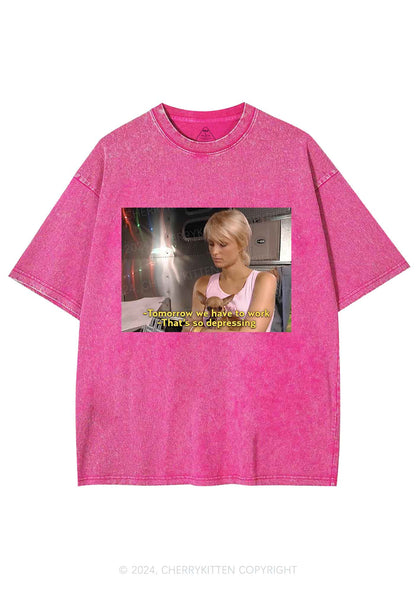 We Have To Work Y2K Washed Tee Cherrykitten