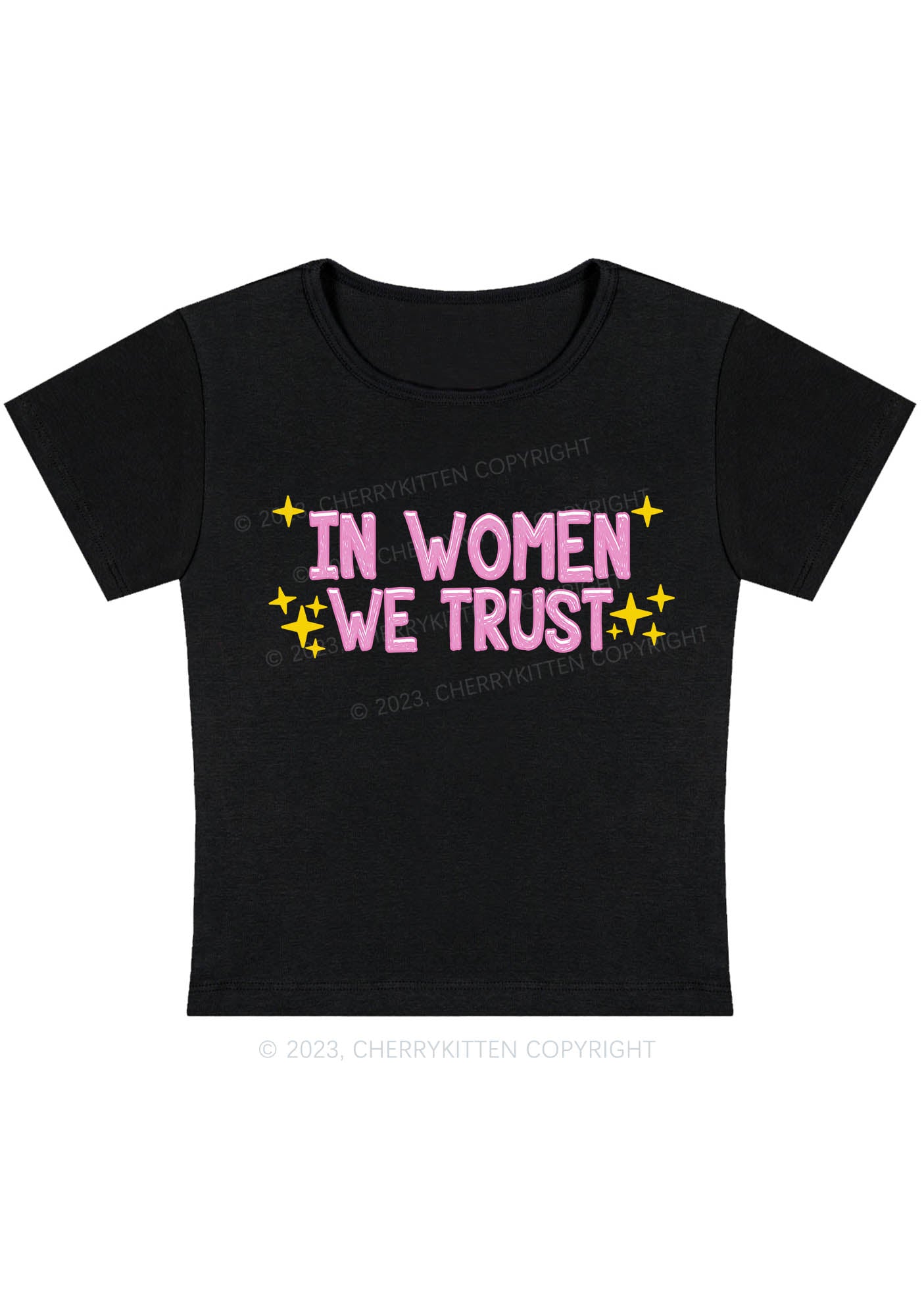 Curvy We Trust Women Baby Tee Cherrykitten