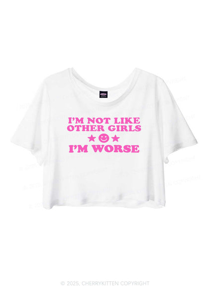 I'm Worse Y2K Sheer Crop Tee Cherrykitten