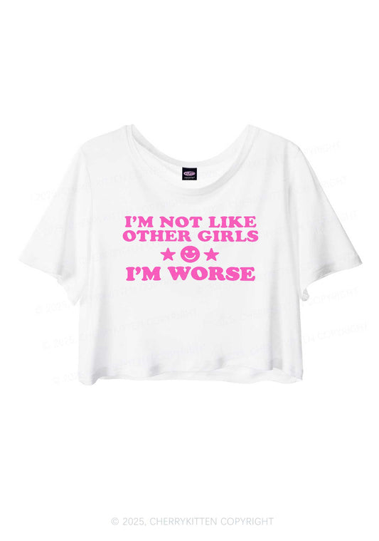 I'm Worse Y2K Sheer Crop Tee Cherrykitten