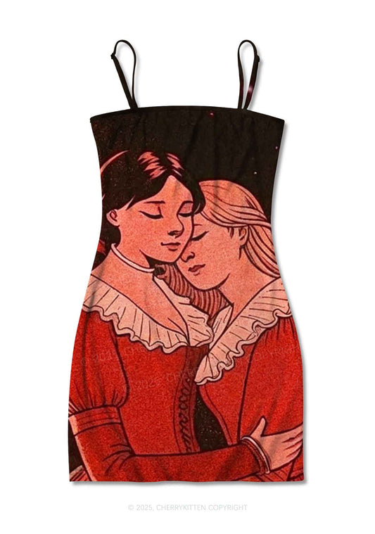 Lover Girls Pride Y2K Print Slip Dress Cherrykitten