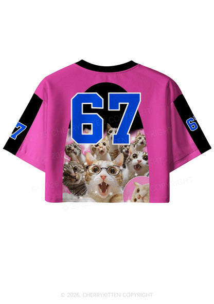 Lesbians Eat What Cat Pride Y2K Crop Sport Jersey Shirts Cherrykitten
