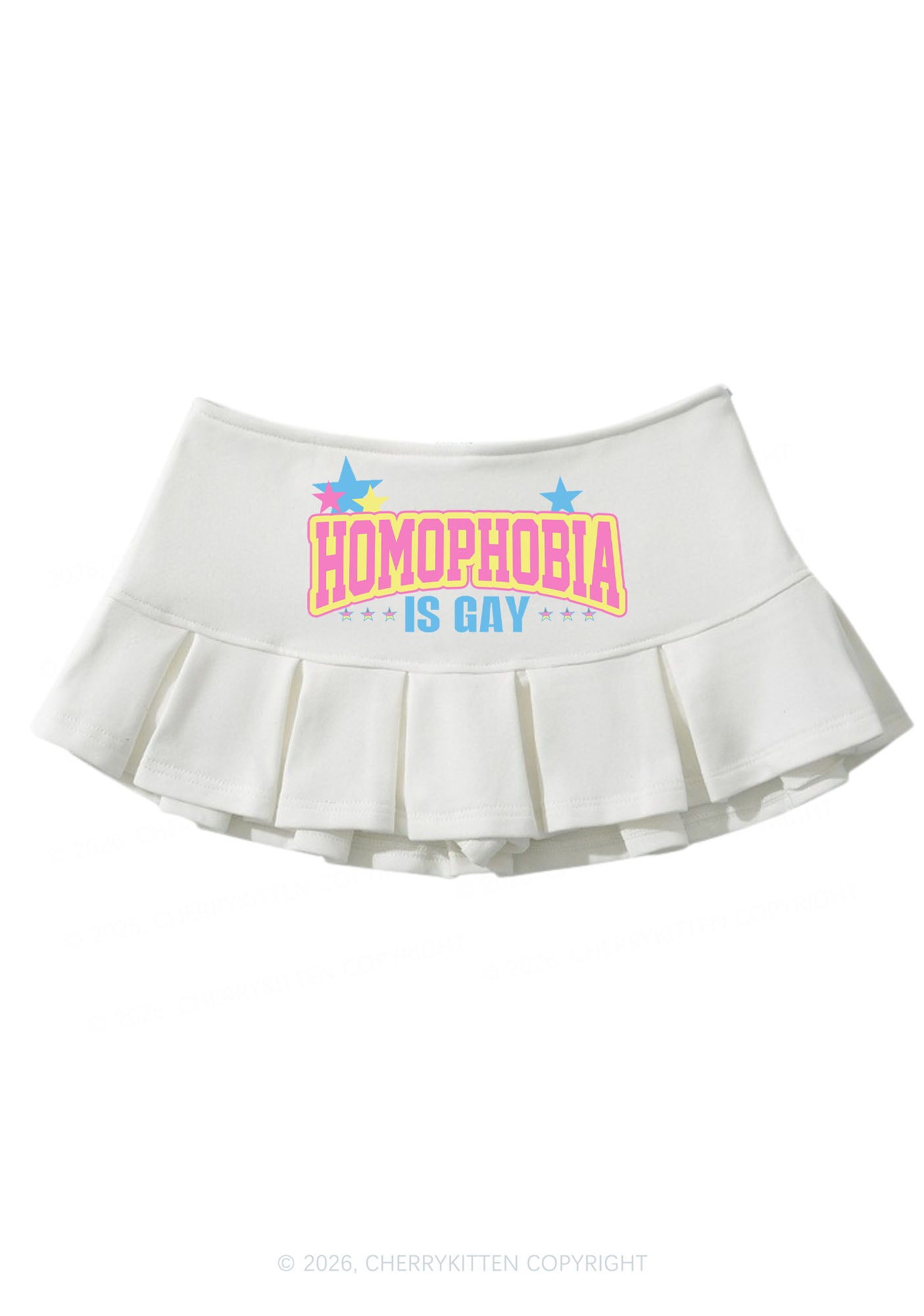 Homophobia Is Gay Pride Y2K Mini Pleated Skirts Cherrykitten
