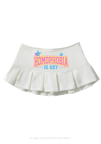 Homophobia Is Gay Pride Y2K Mini Pleated Skirts Cherrykitten
