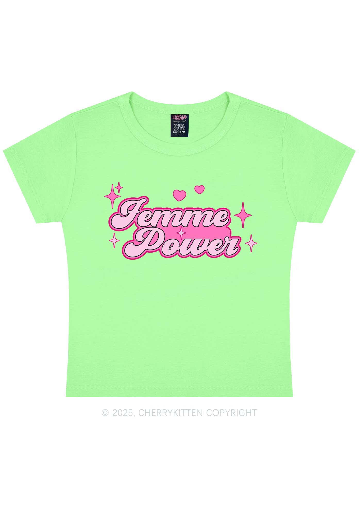 Femme Power Y2K Baby Tee Cherrykitten