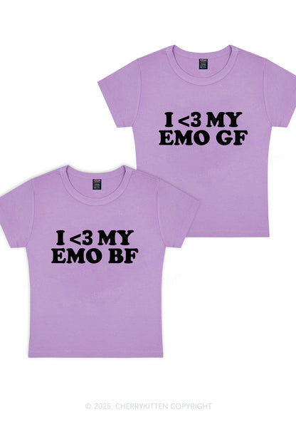 I Love My Emo BF GF Y2K Valentine's Day Baby Tee Cherrykitten