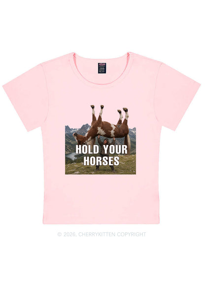 Man Hold Your Horses Y2K Baby Tee Cherrykitten