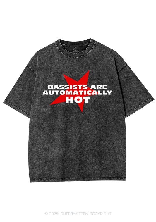 Bassists Are Automatically Hot Y2K Shirts Washed Tee Cherrykitten
