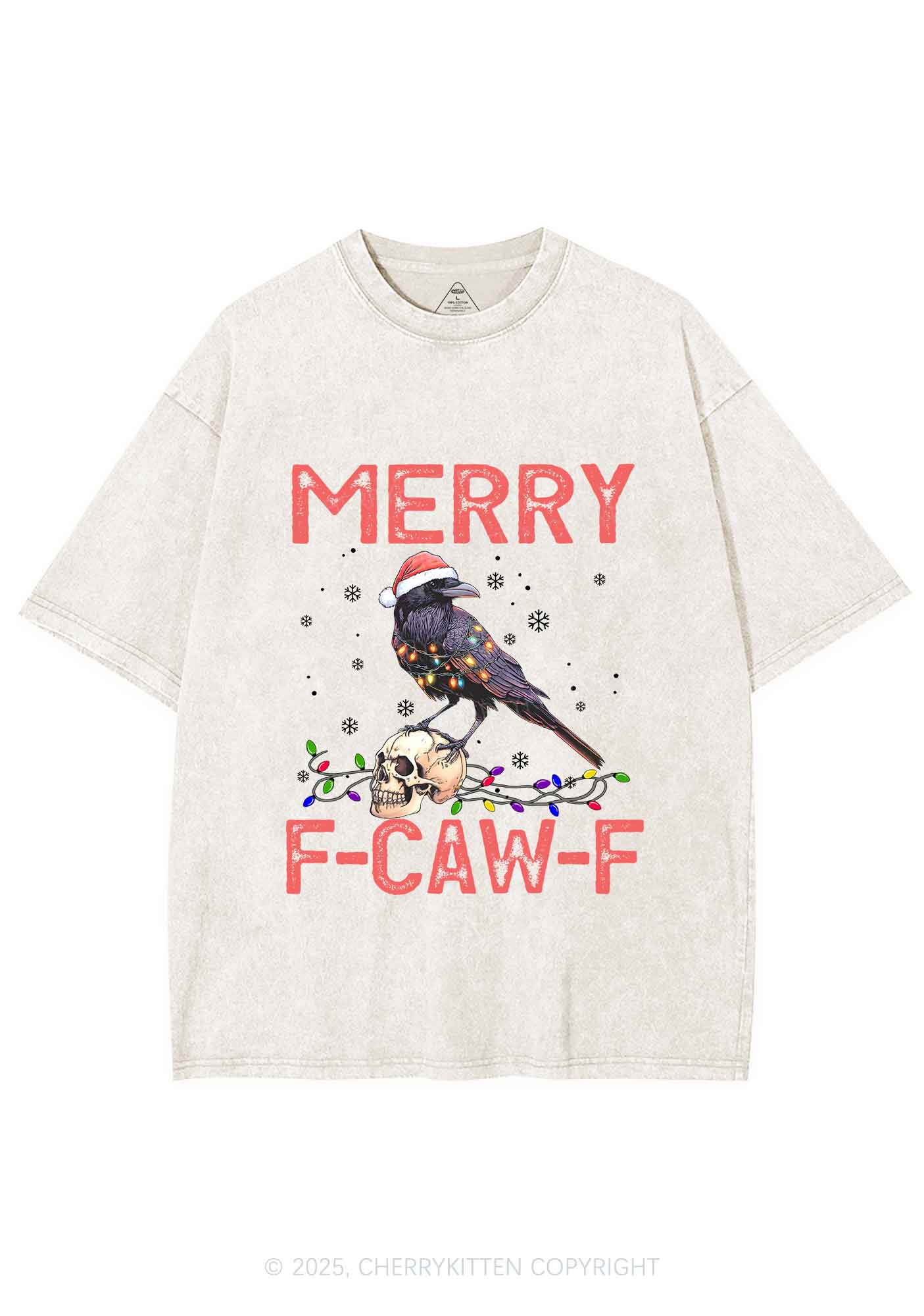 Christmas Merry Fcawf Y2K Shirts Washed Tee Cherrykitten