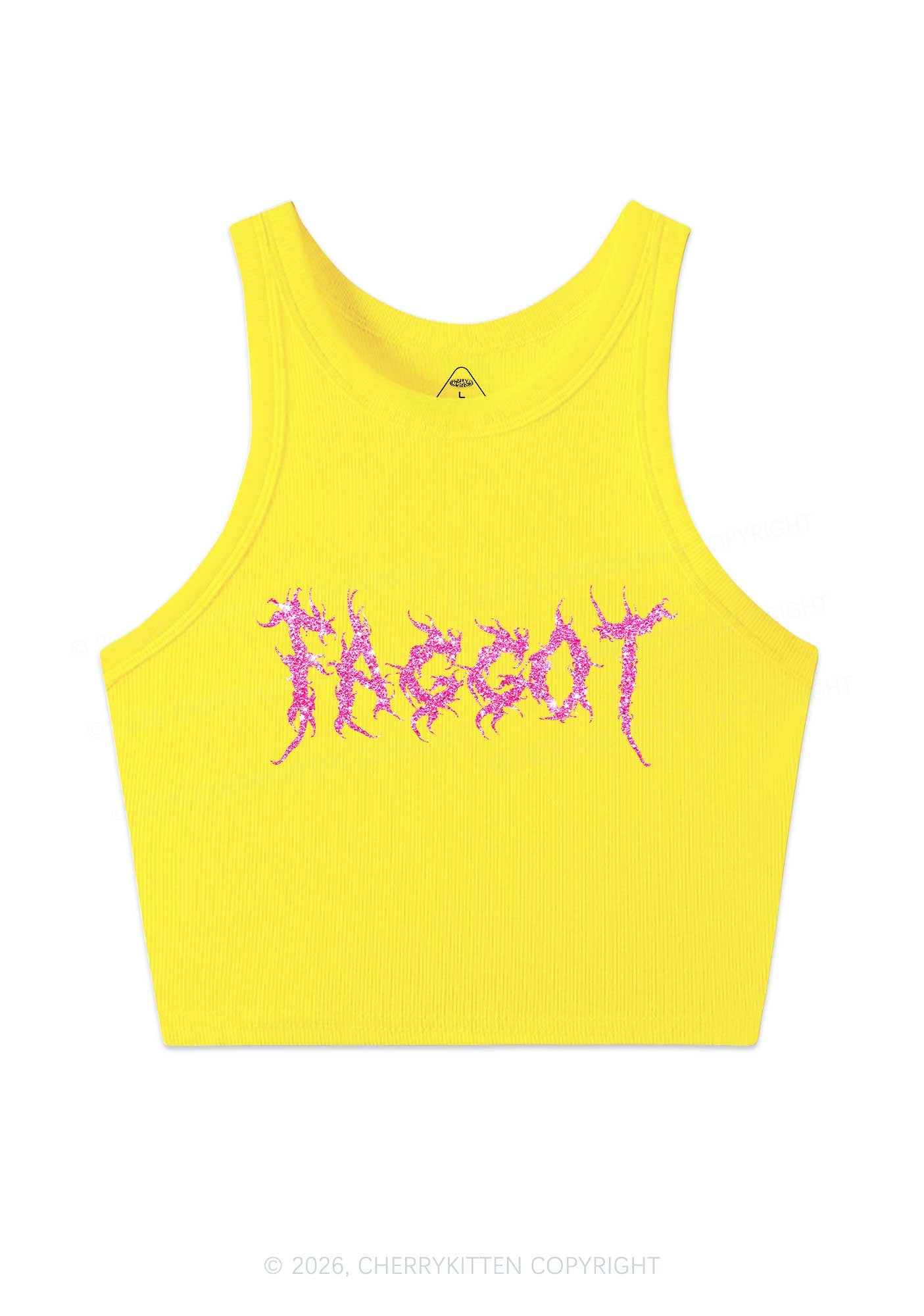 Glitter Punk Faggot Pride Y2K Crop Tank Top Cherrykitten