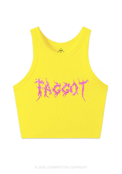 Glitter Punk Faggot Pride Y2K Crop Tank Top Cherrykitten