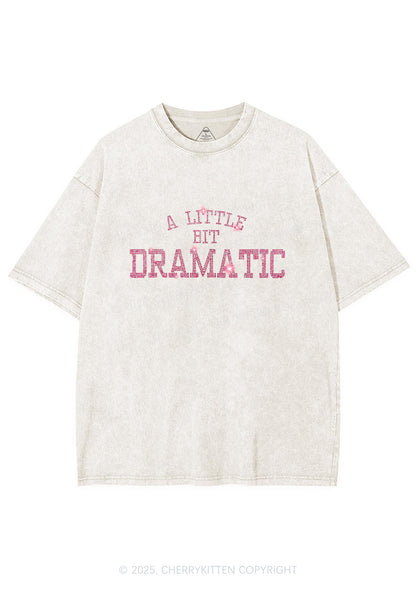 Rhinestone A Little Bit Dramatic Y2K Shirts Washed Tee Cherrykitten